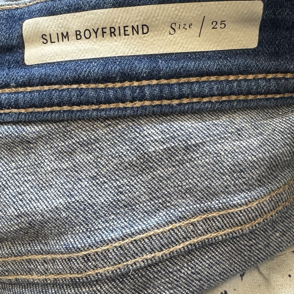 Pilcro And The Letterpress Anthro Slim Boyfriend Jeans Distressed Side Stripe 25 - Picture 5 of 8